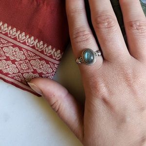 Labradorite Sterling Silver Ring SIZE 7.5/8